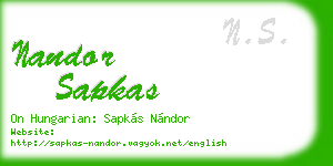 nandor sapkas business card